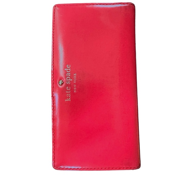 Hot Pink Kate Spade Cedar Street Slim Leather Bifold Wallet - Picture 12 of 16